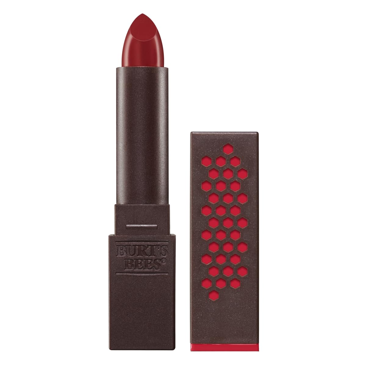 Burt's Bees 100% Natural Moisturizing Lipstick Scarlet Soaked front view