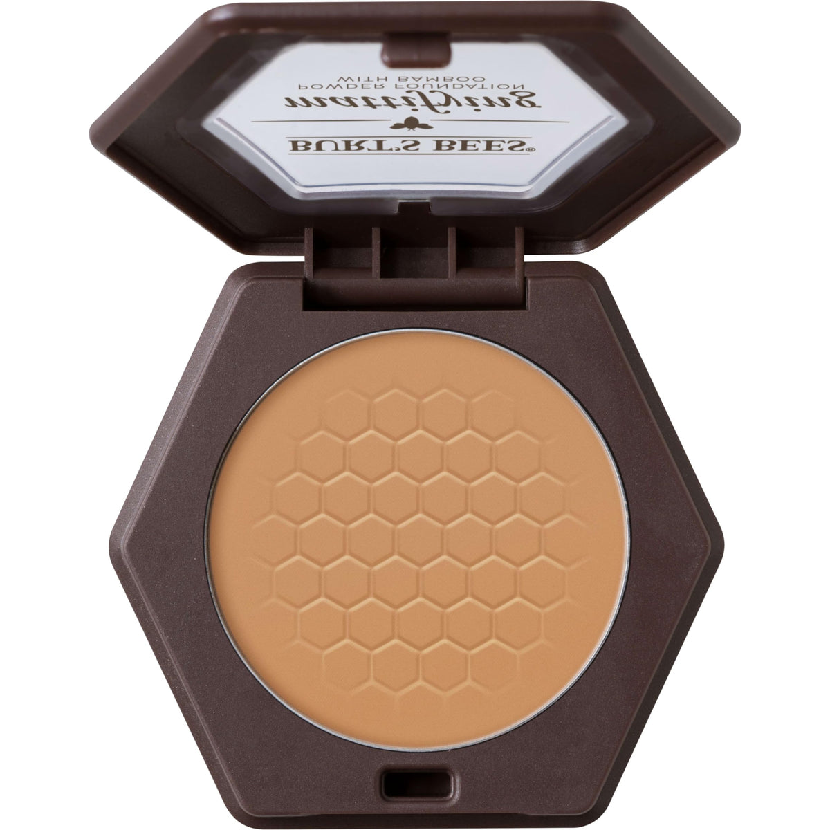 Burt's Bees Almond Powder Foundation front view with mirror
