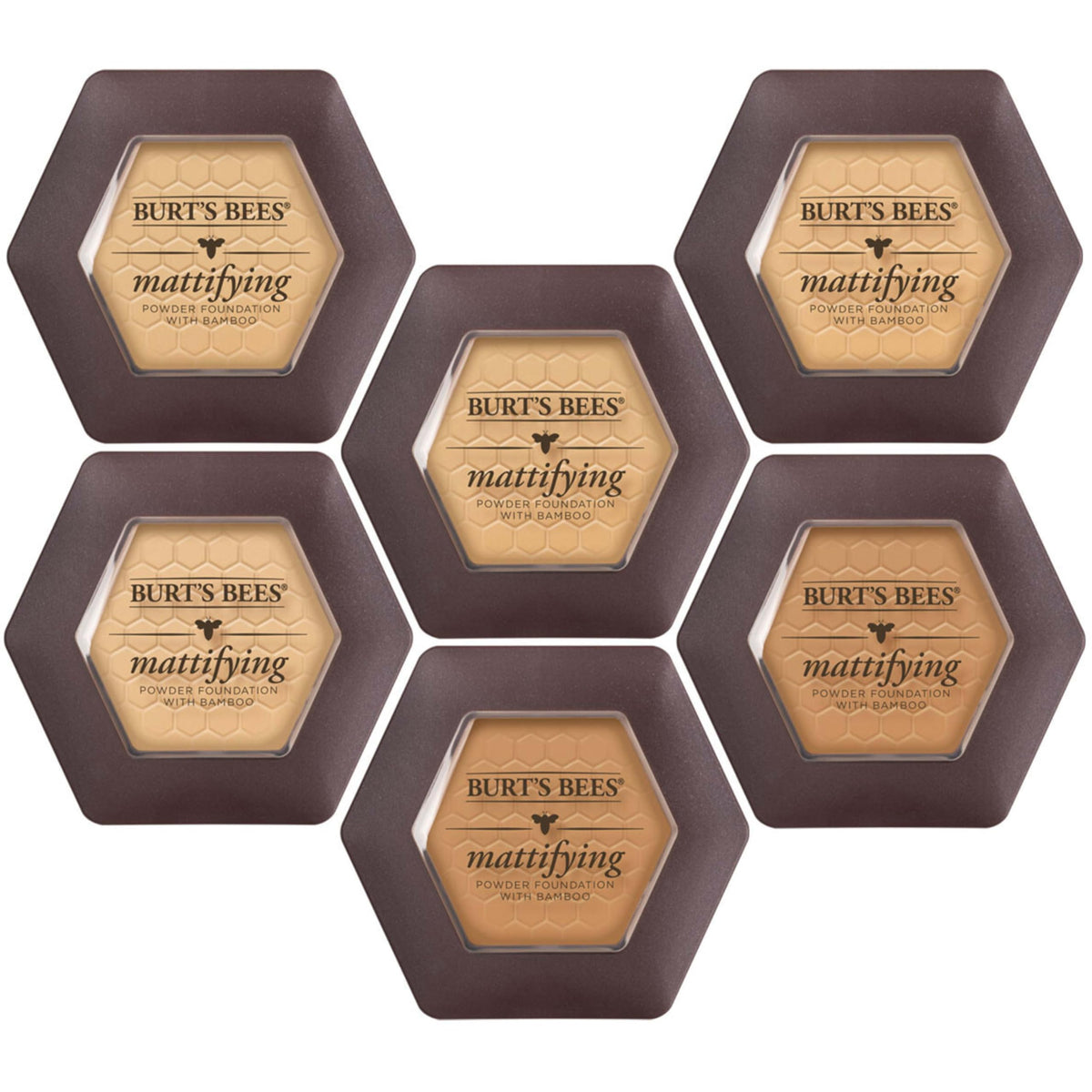 Burt's Bees Almond Powder Foundation with swatch on skin