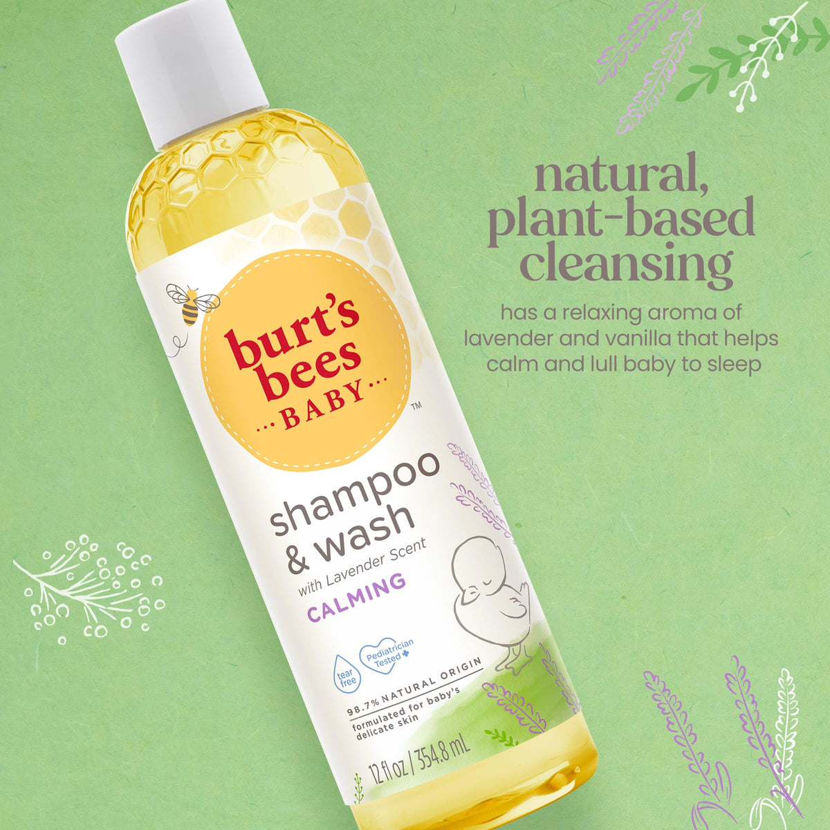 Burt's Bees Baby Shampoo and Body Wash 12 Fl Oz side view