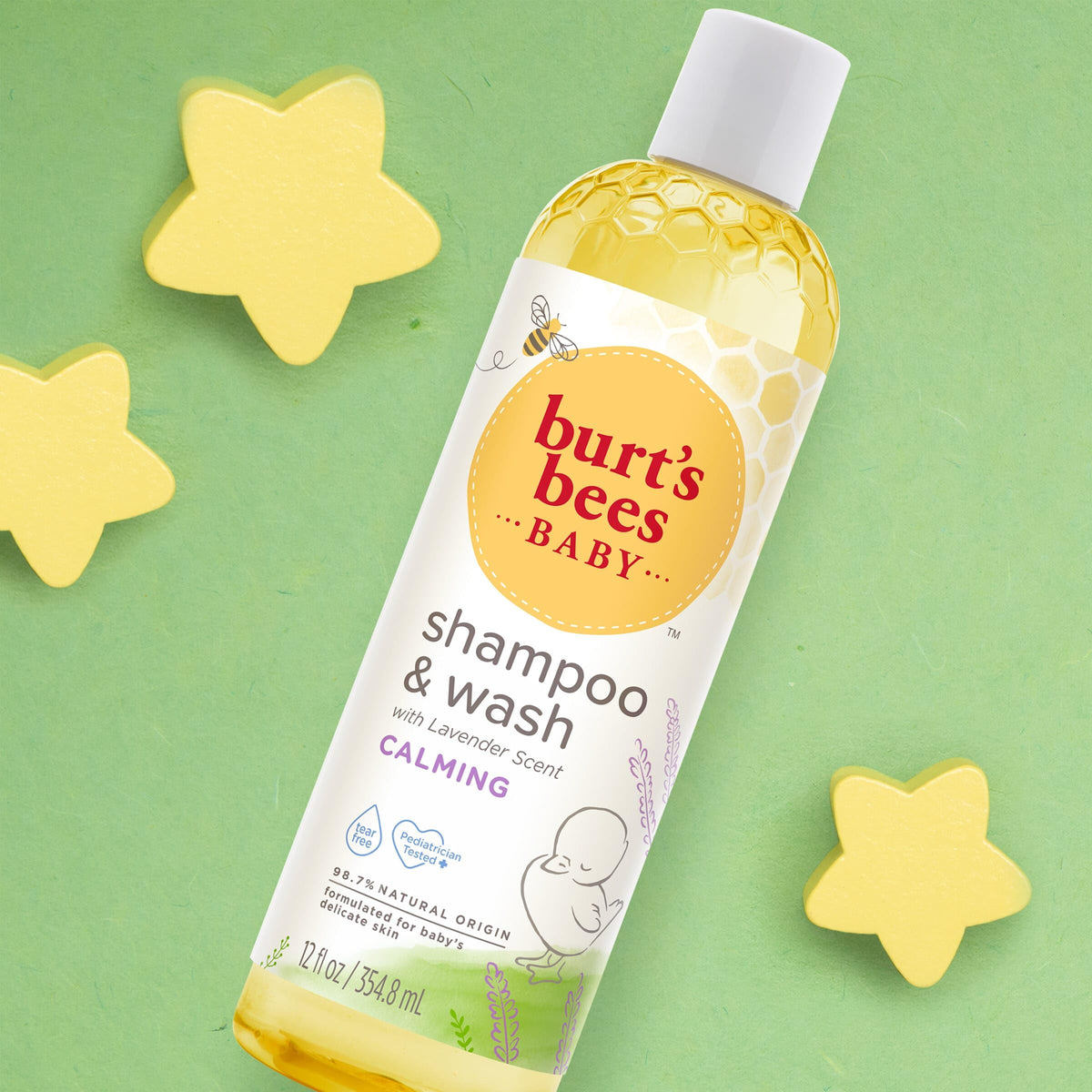 Burt's Bees Baby Shampoo and Body Wash 12 Fl Oz with a washcloth