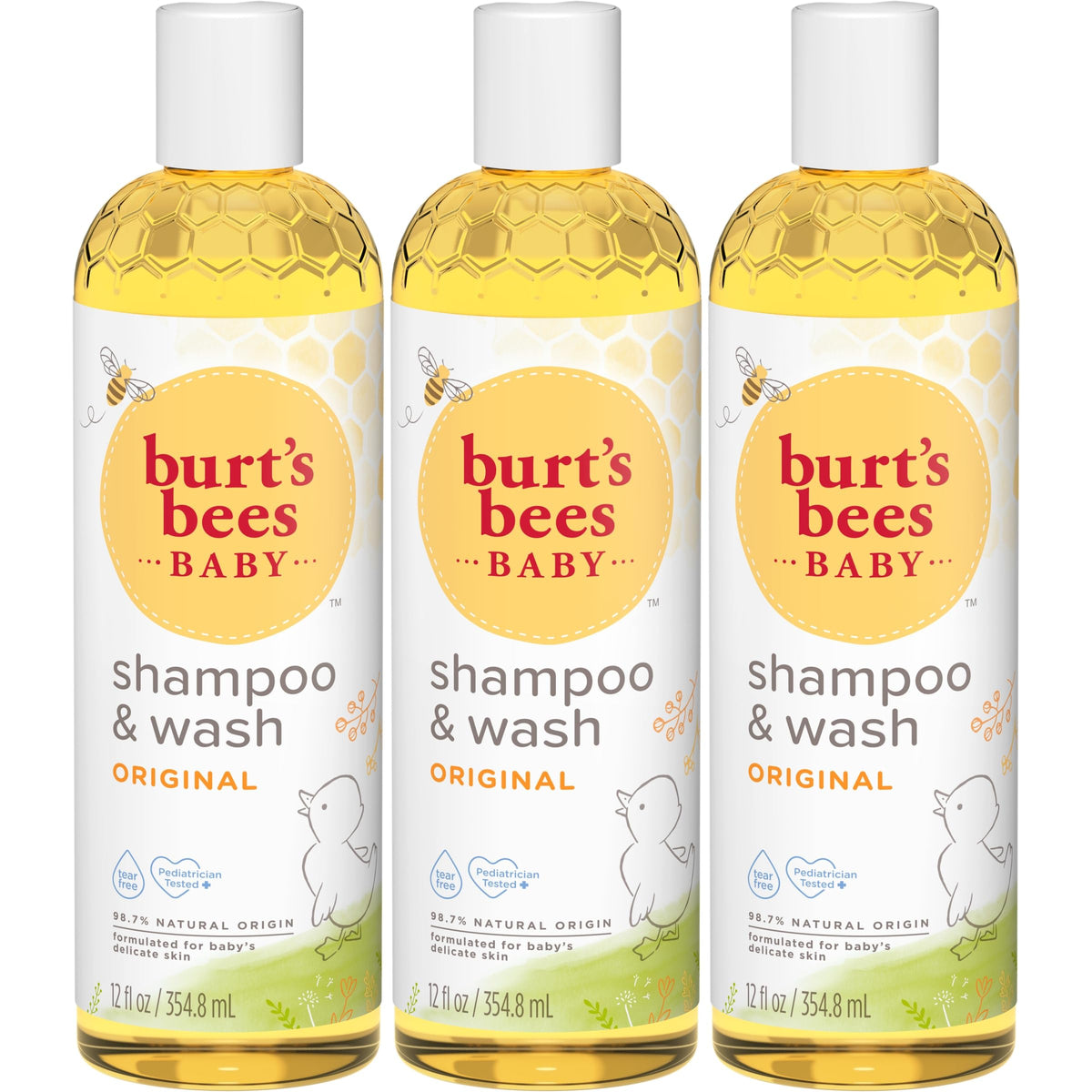 Burt's Bees Baby Shampoo & Wash 12oz front view