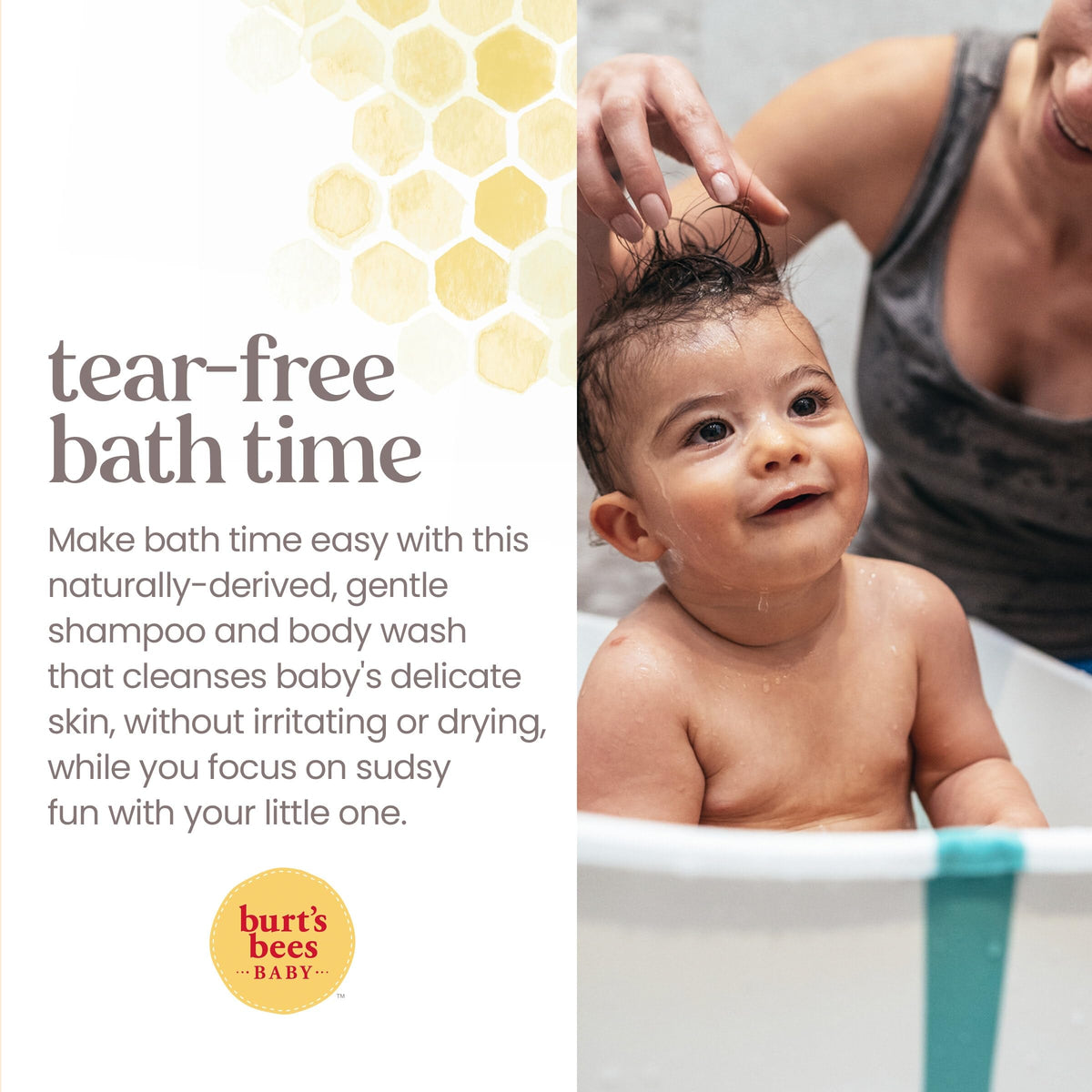Burt's Bees Baby Shampoo & Wash 12oz in bath setting