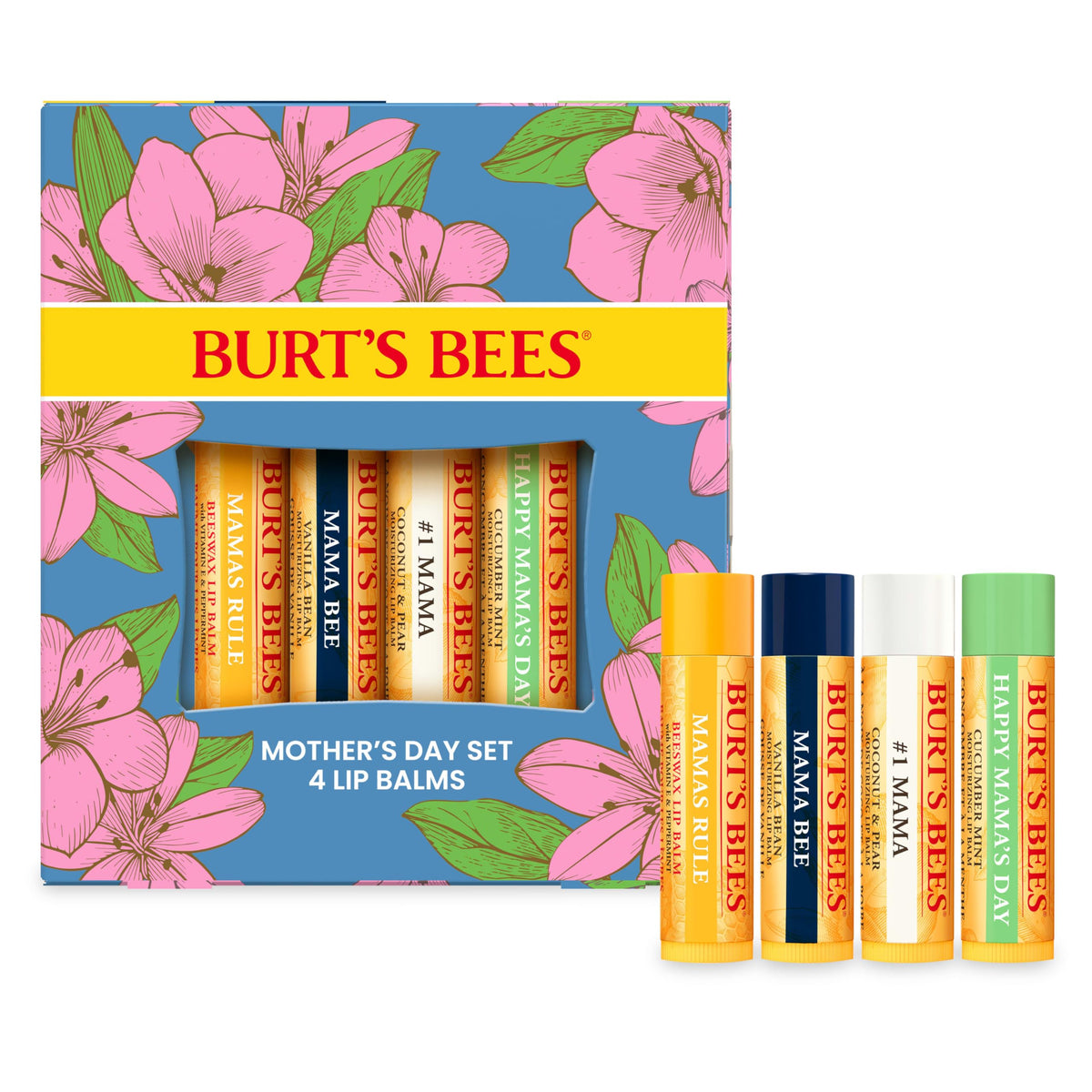 Burt's Bees Beeswax Bounty Balm Bouquet Lip Balm Set with four flavours