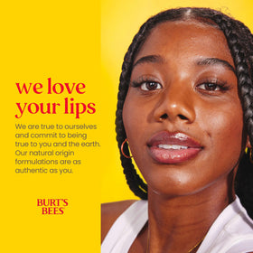 Burt's Bees Beeswax Lip Balm texture on lips