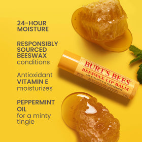 Burt's Bees Beeswax lip balm tube front view