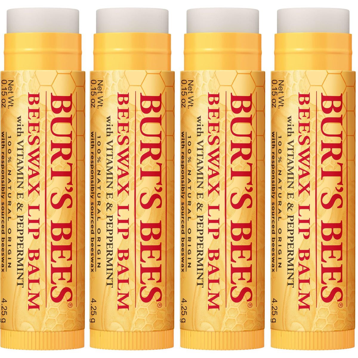 Burt's Bees Beeswax Lip Balm tubes in a purse