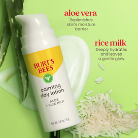 Burt's Bees Calming Day Face Lotion application on skin