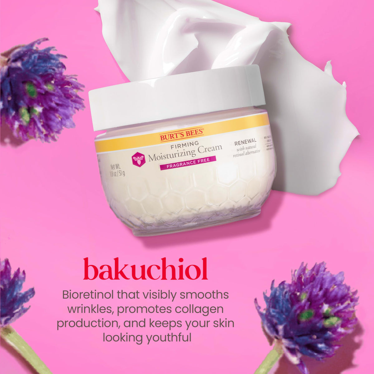 Burt's Bees face cream application on skin