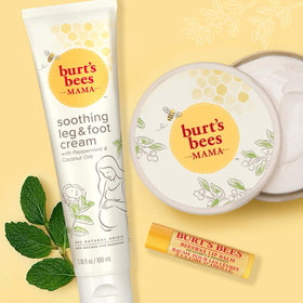 Burt's Bees foot cream being applied to a foot