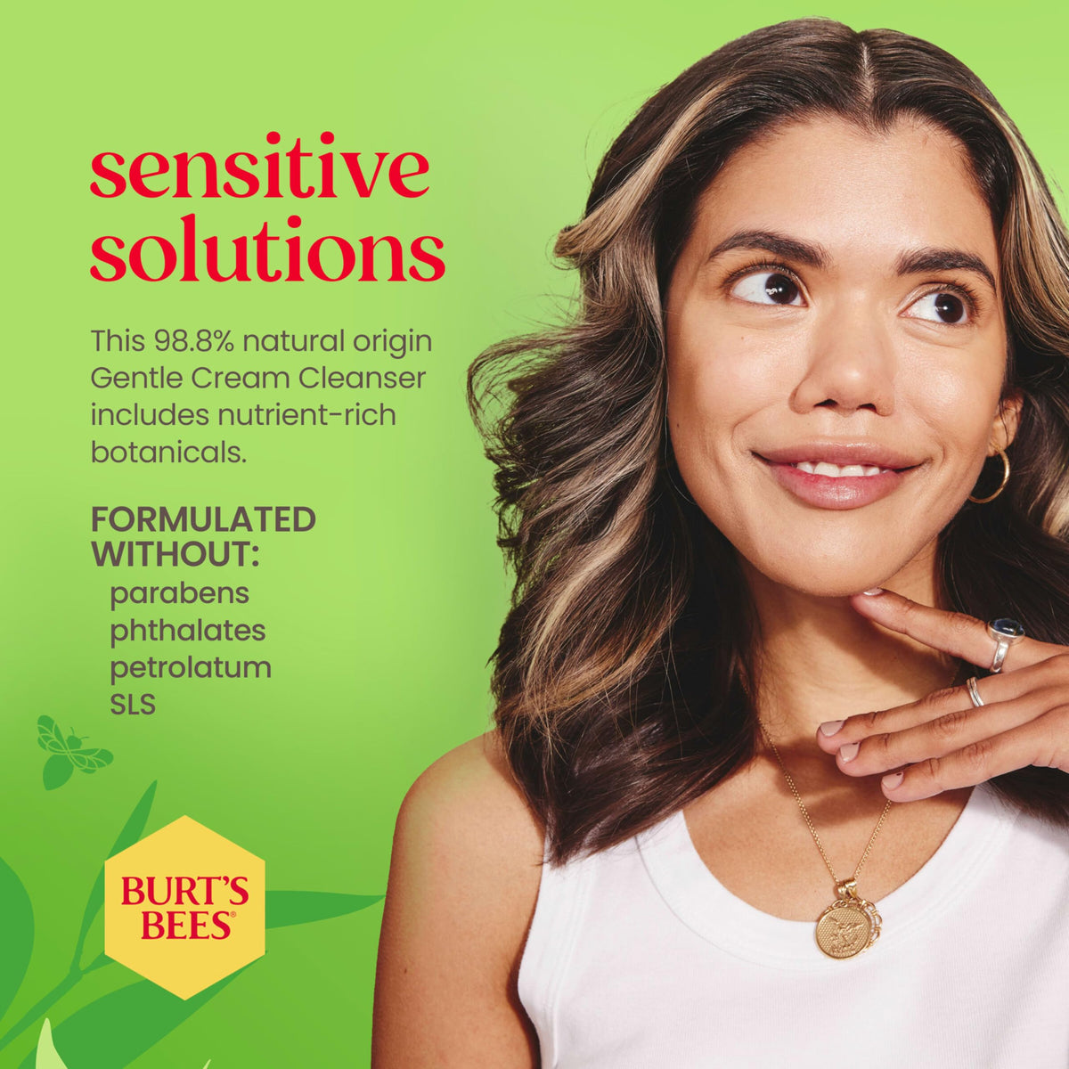 Burt's Bees Gentle Cream Cleanser application on skin