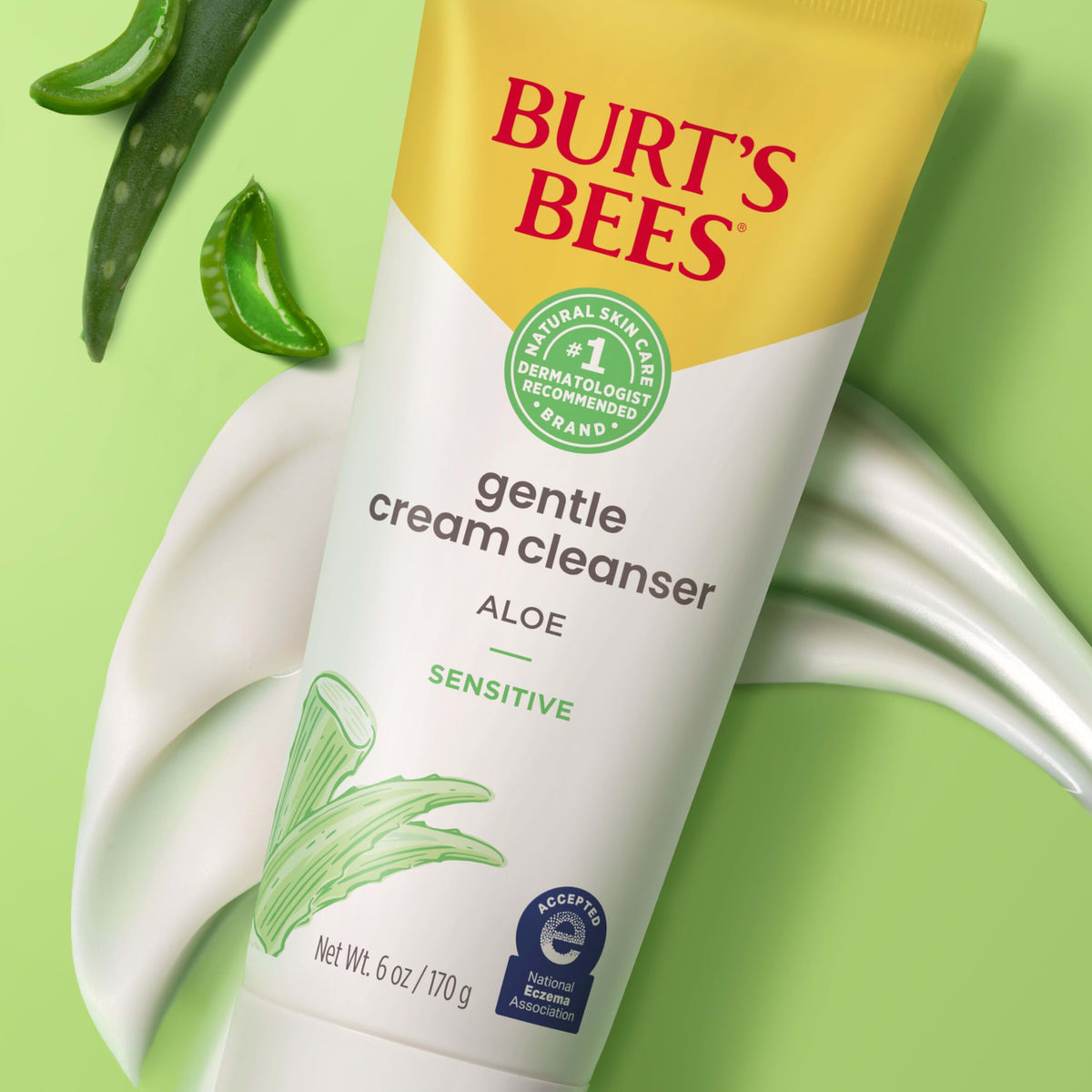 Burt's Bees Gentle Cream Cleanser on bathroom counter