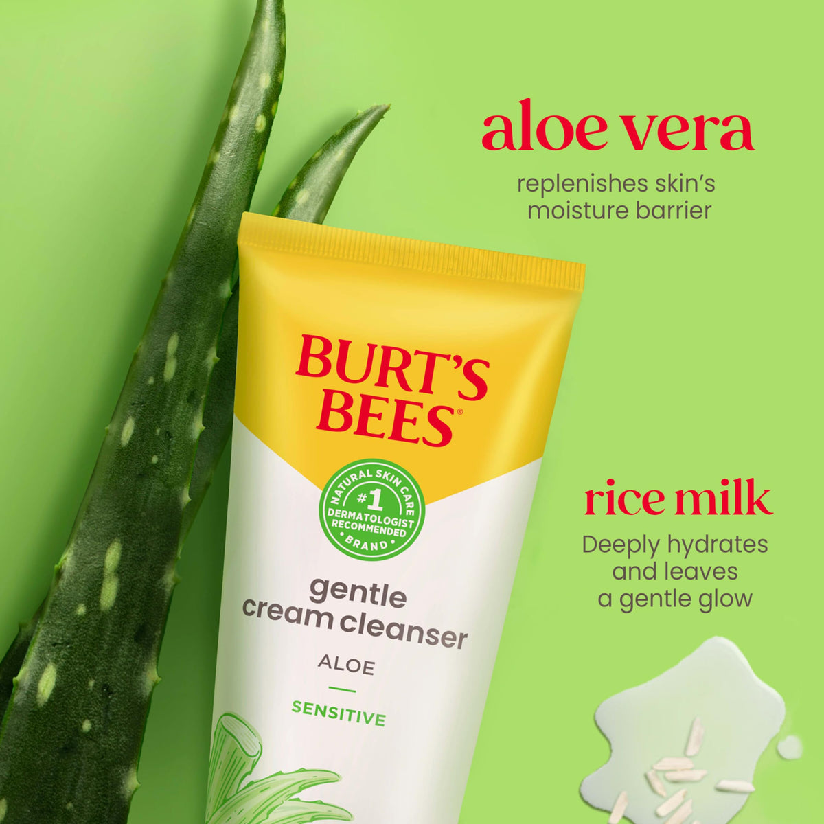 Burt's Bees Gentle Cream Cleanser with Aloe ingredients