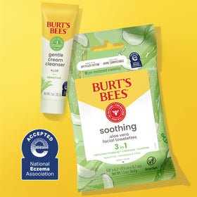 Burt's Bees Gentle Skin Care To-Go Set displayed on a travel bag