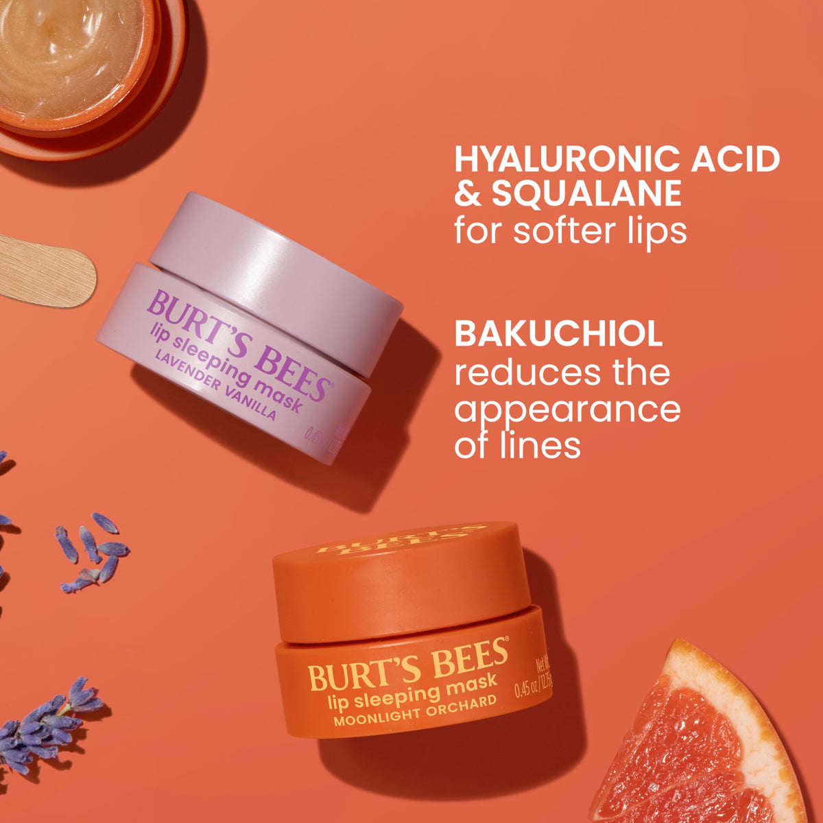 Burt's Bees Lavender Vanilla Lip Sleeping Mask texture close-up
