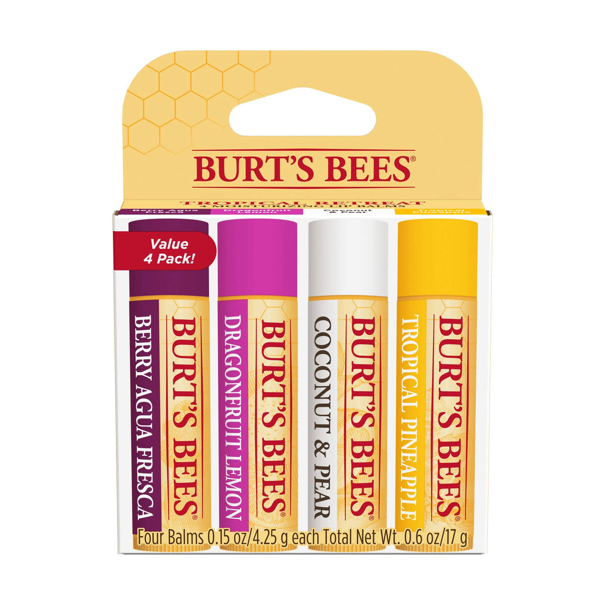 Burt's Bees Lip Balm Tropical Assortment balms in various tropical flavours