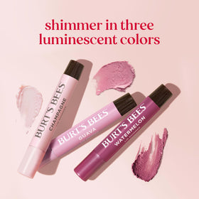 Burt's Bees Lip Shimmer on lips showing shimmer