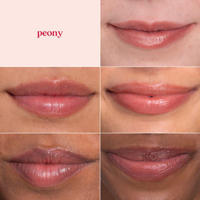Burt's Bees Lip Shimmer Peony stick in hand