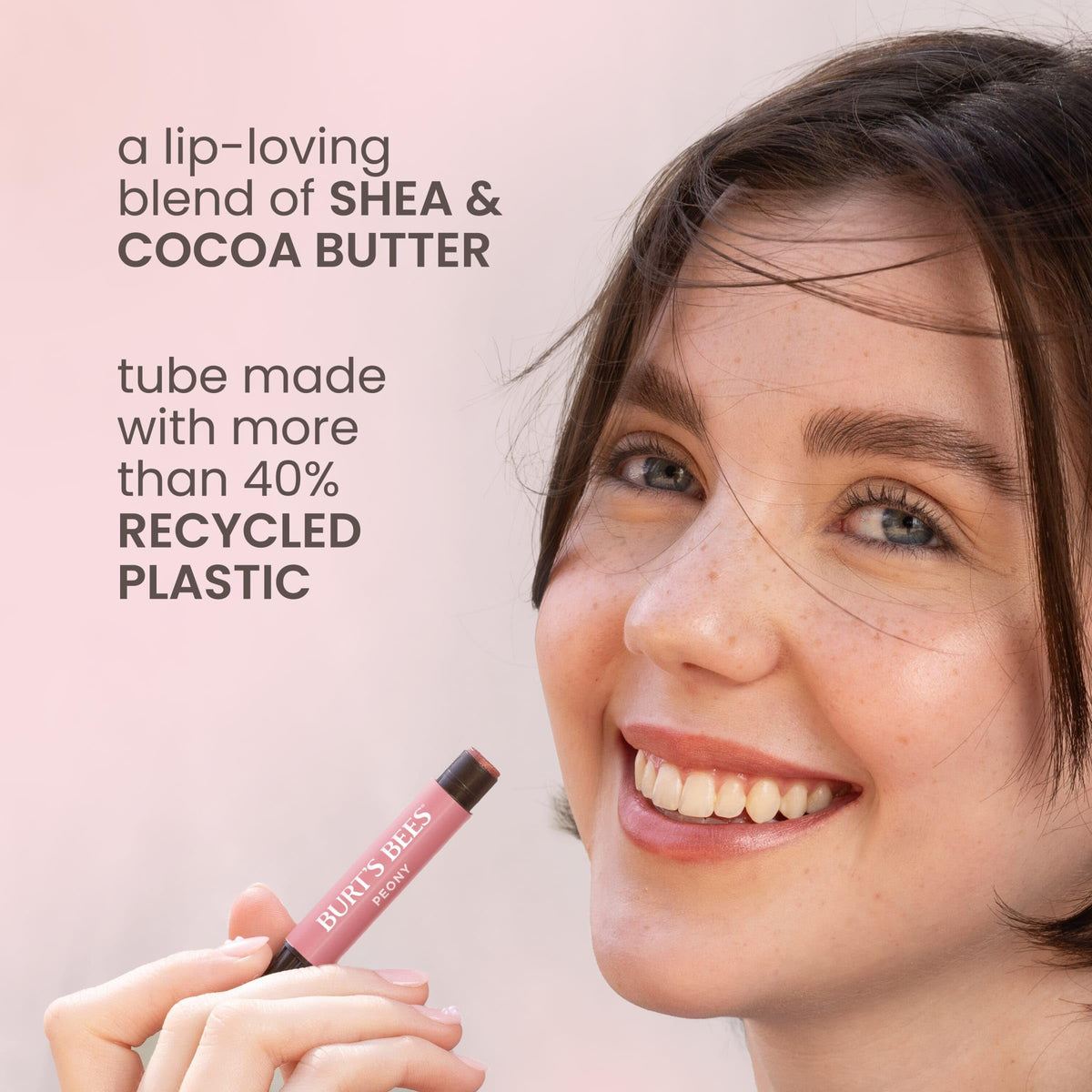 Burt's Bees Lip Shimmer Peony with natural ingredients
