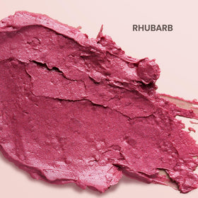 Burt's Bees Lip Shimmer Rhubarb applied on lips