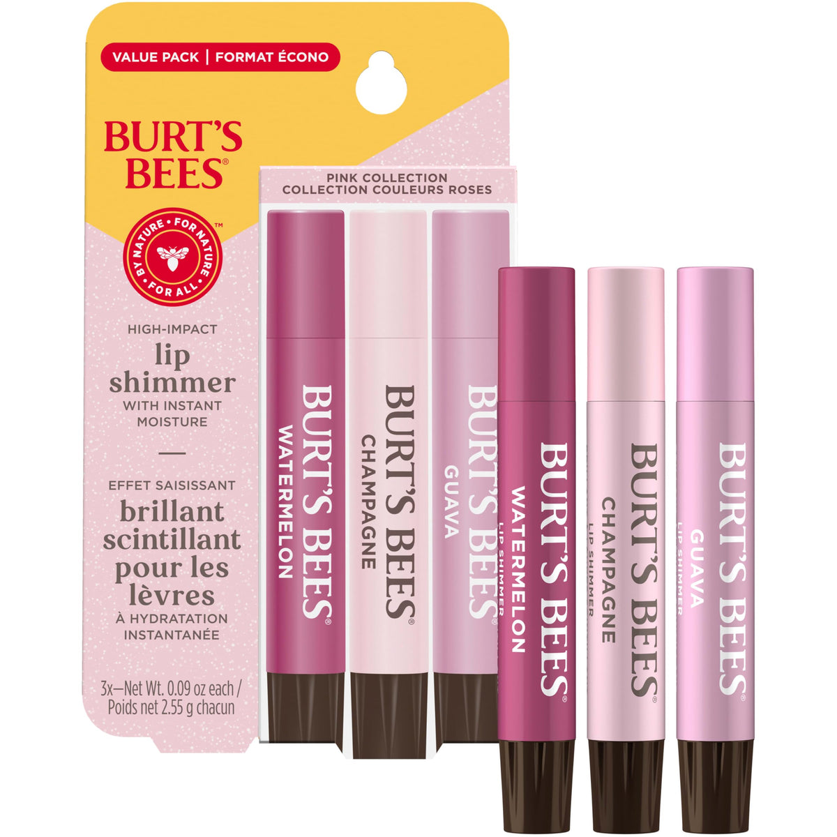 Burt's Bees Lip Shimmer Watermelon tube close-up