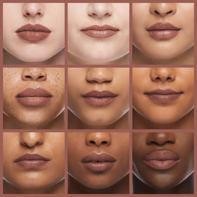 Burt's Bees lipstick Suede Splash on model's lips