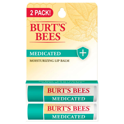 Burt's Bees Medicated Lip Balm 0.15 oz tube front view