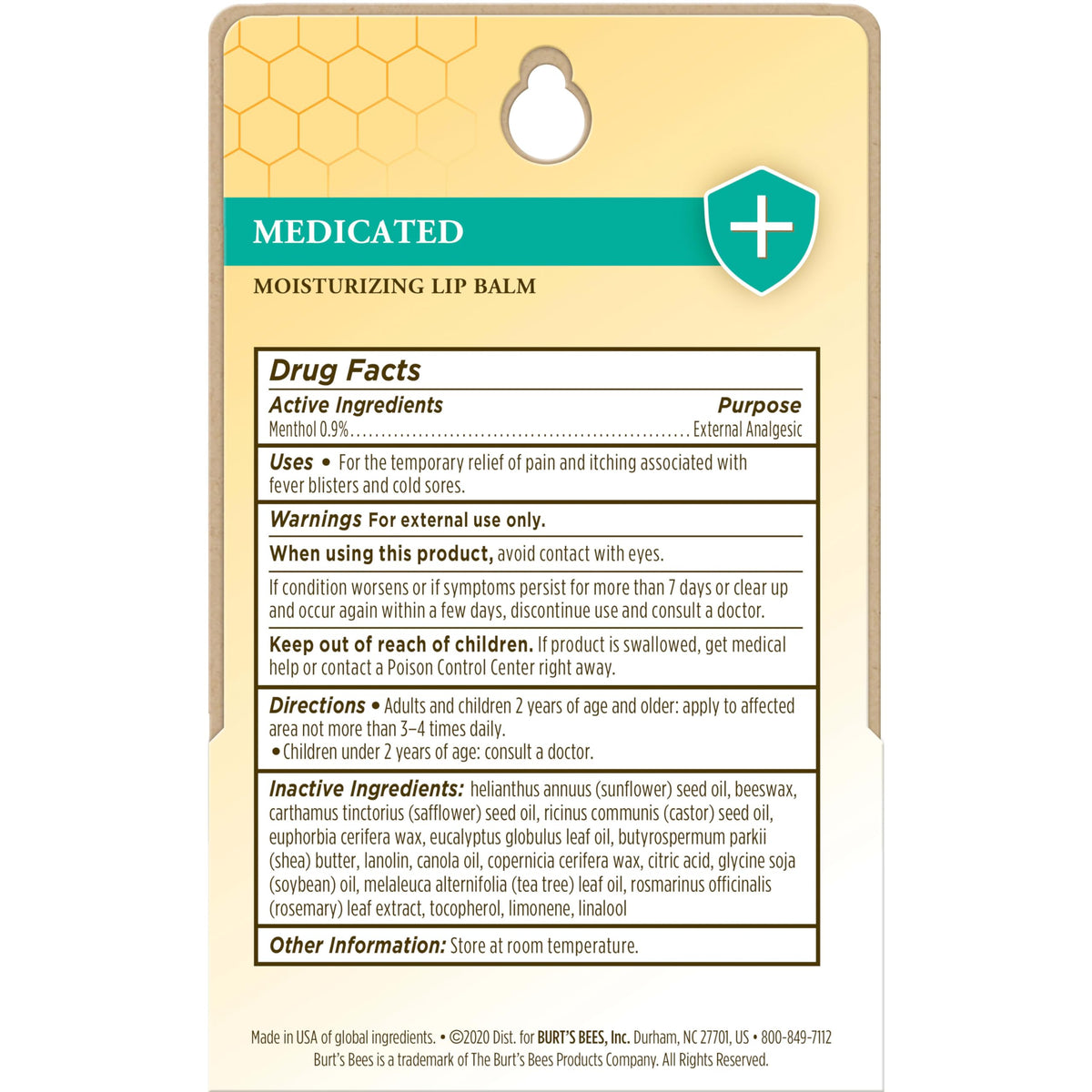 Burt's Bees Medicated Lip Balm application on lips