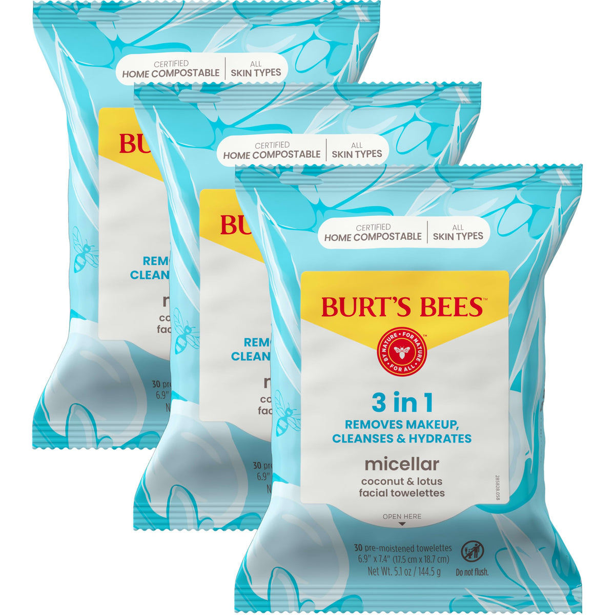 Burt's Bees Micellar Facial Towelettes packaging front view