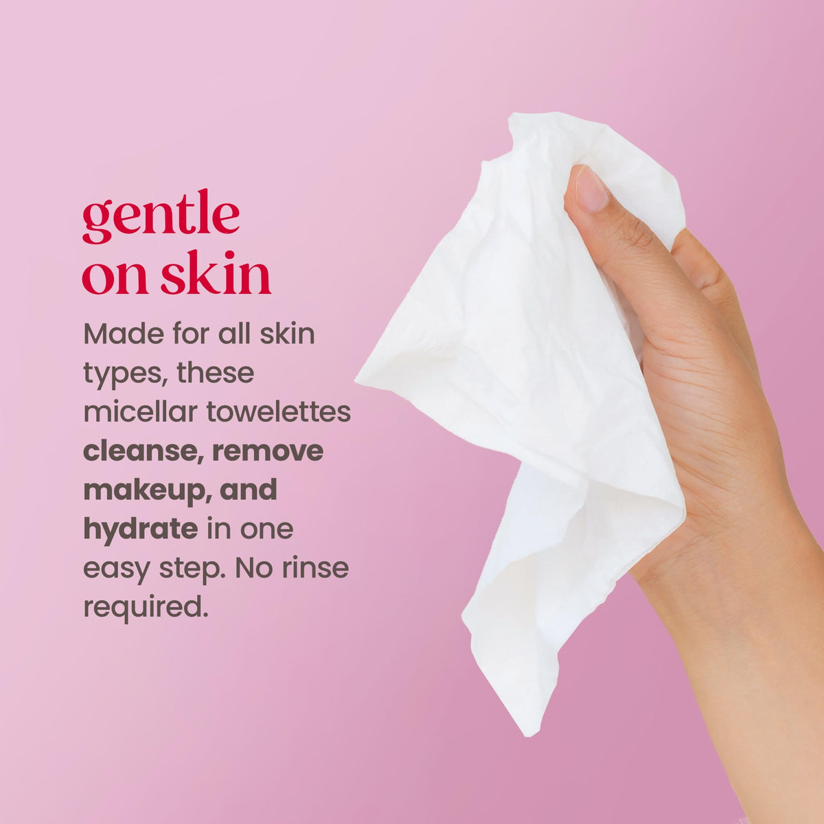 Burt's Bees Micellar Rose Water Facial Towelettes close-up of towelette