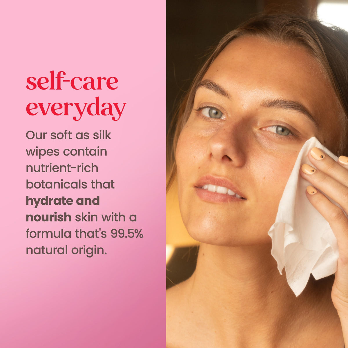 Burt's Bees Micellar Rose Water Facial Towelettes in hand