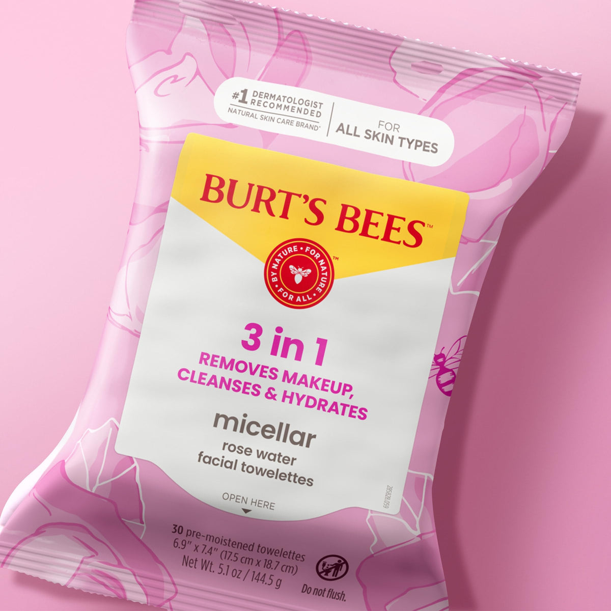 Burt's Bees Micellar Rose Water Facial Towelettes lifestyle use