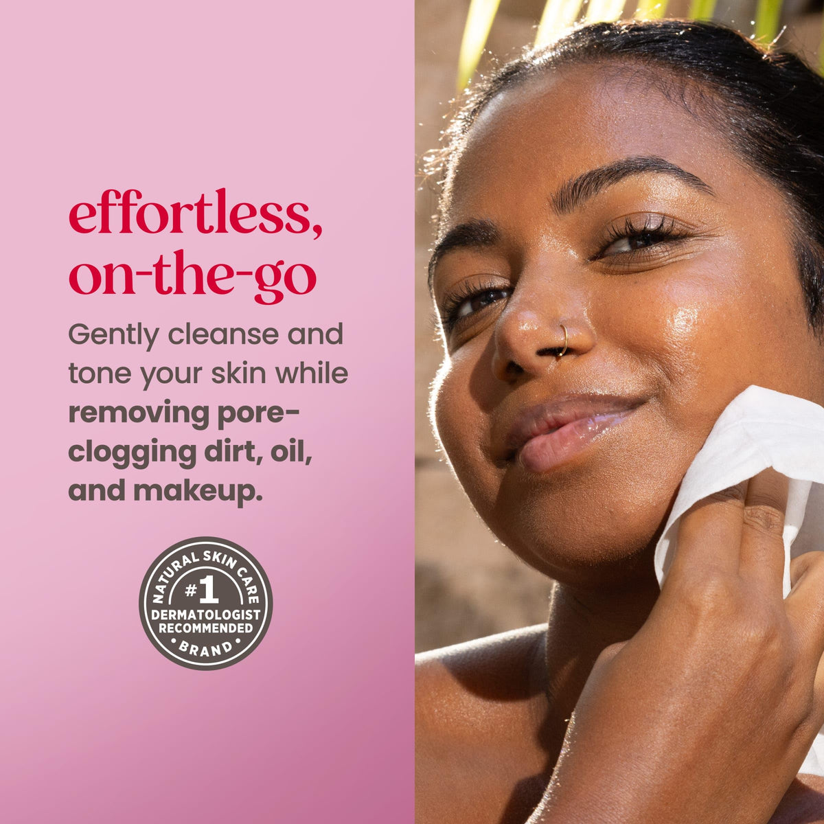 Burt's Bees Micellar Rose Water Facial Towelettes on a bathroom counter