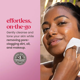 Burt's Bees Micellar Rose Water Facial Towelettes on a bathroom counter