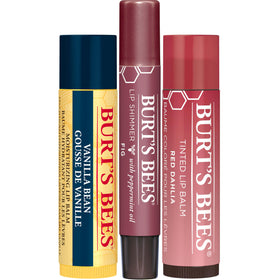 Burt's Bees Mistletoe Kiss Gift Set displayed with holiday decorations