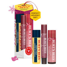Burt's Bees Mistletoe Kiss Gift Set with Vanilla Bean Lip Balm and Lip Shimmer
