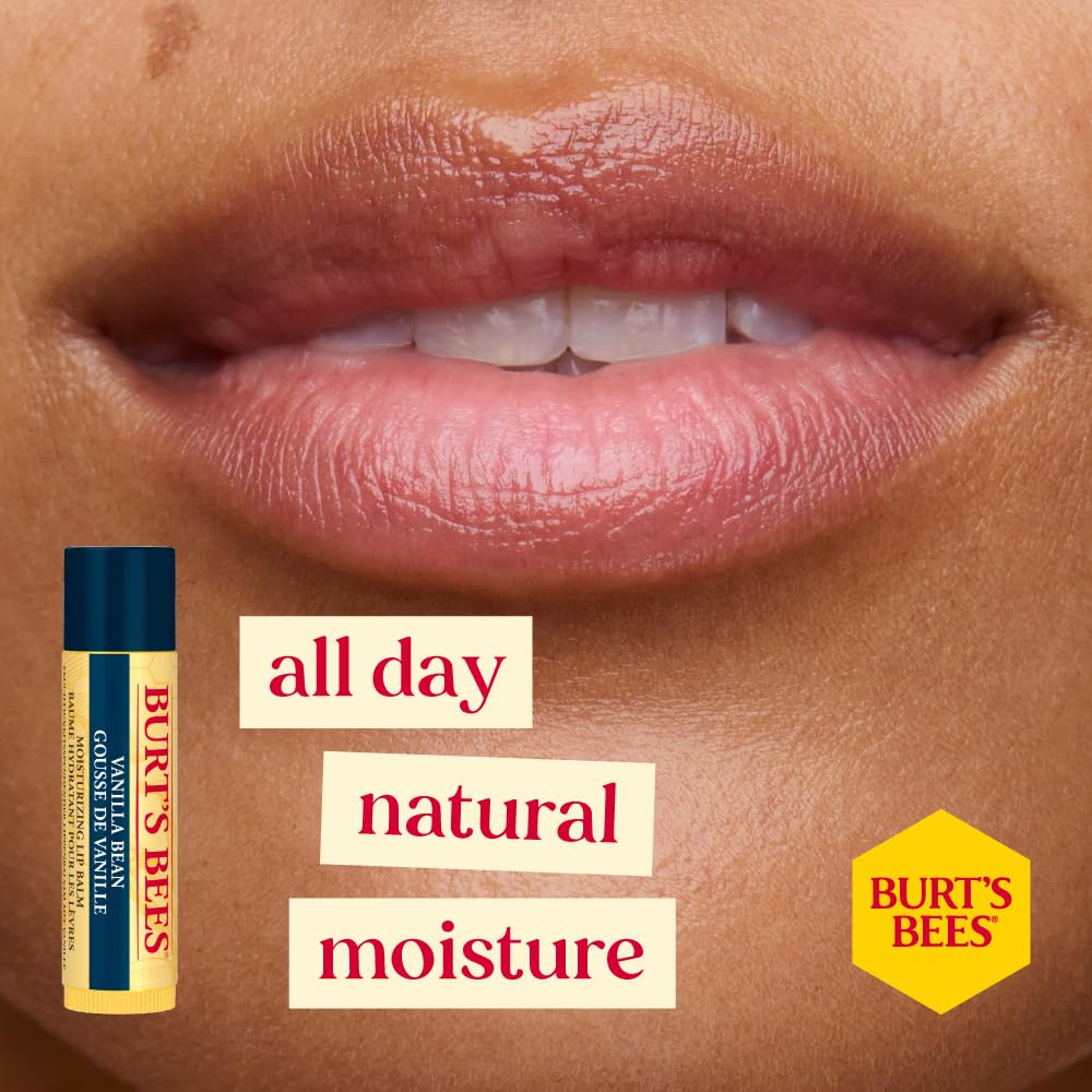 Burt's Bees Mistletoe Kiss Lip Balm on wooden table