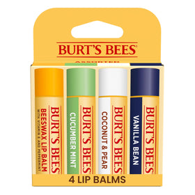 Burt's Bees Moisturizing Lip Balm Multipack front view with four tubes