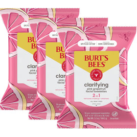 Burt's Bees Pink Grapefruit Face Wipes front view packaging