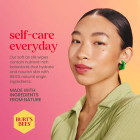 Burt's Bees Pink Grapefruit Face Wipes ingredients list on back