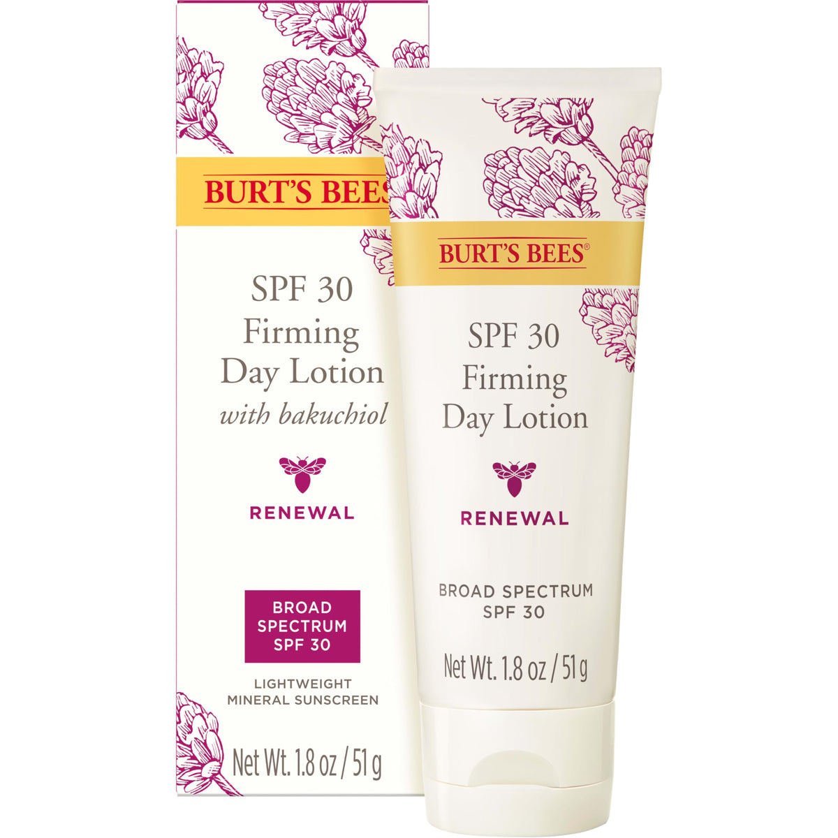 Burt's Bees Renewal SPF 30 Firming Day Lotion 1.8 oz tube front view