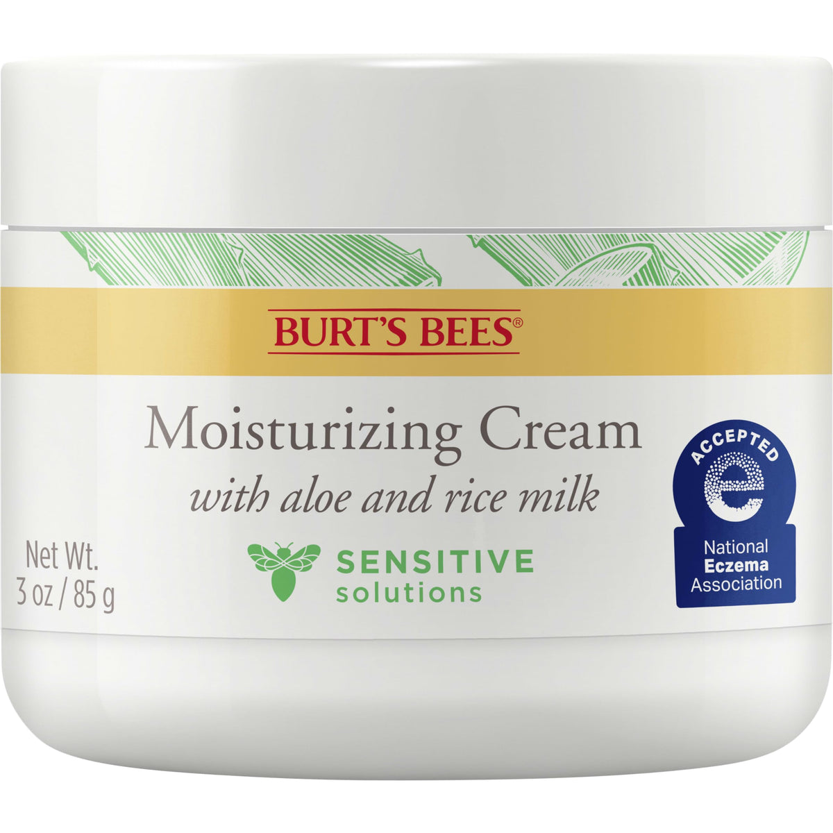 Burt's Bees Sensitive Moisturizing Cream application on skin