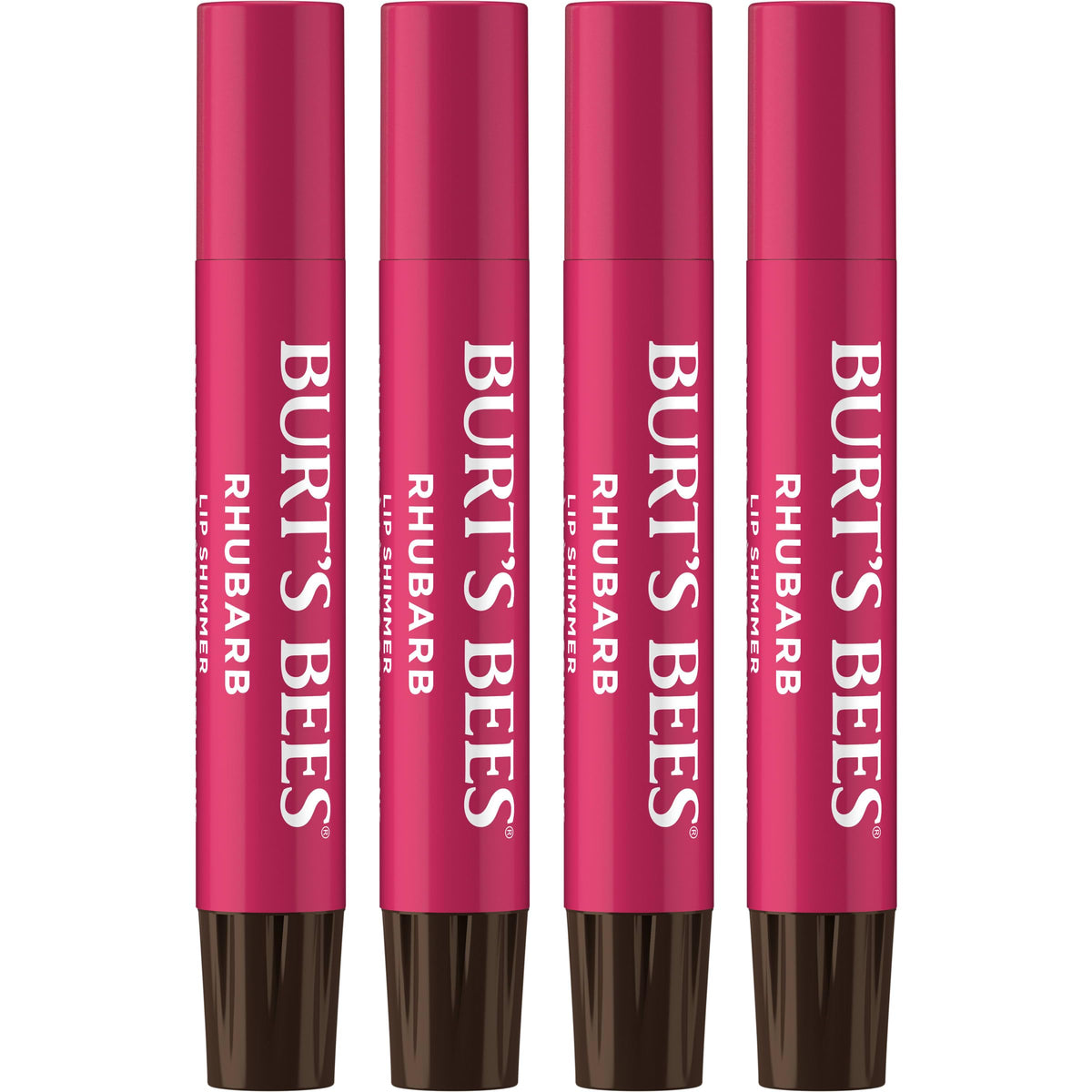 Burt's Bees Shimmer Lip Tint Set front view with four sticks