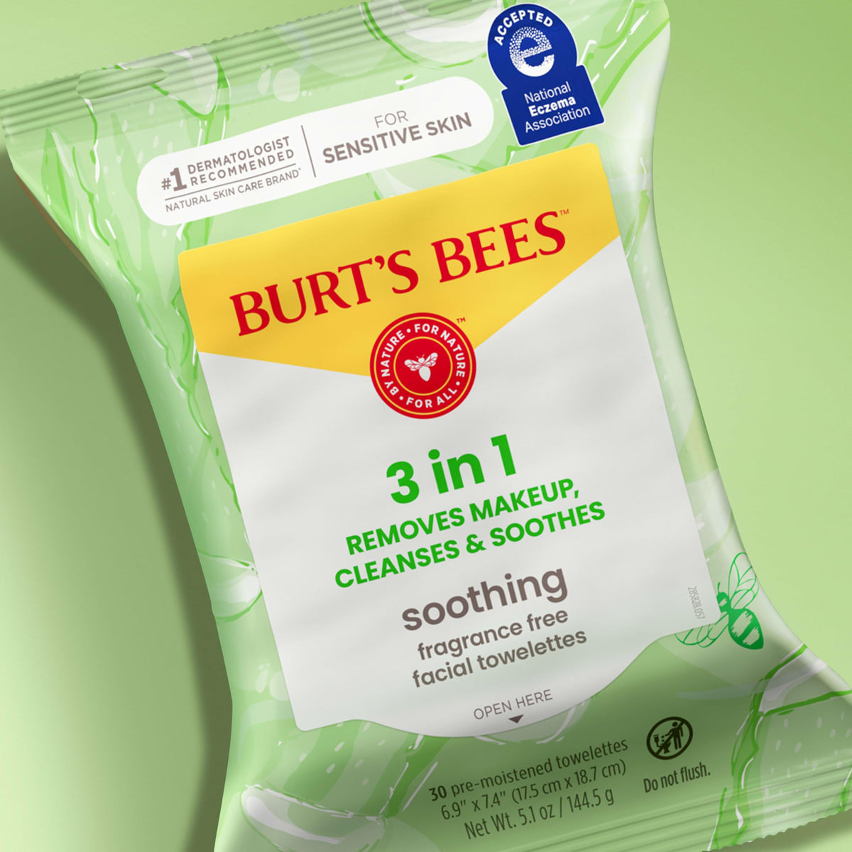 Burt's Bees Soothing Facial Towelettes close-up of texture