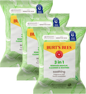 Burt's Bees Soothing Facial Towelettes front view packaging