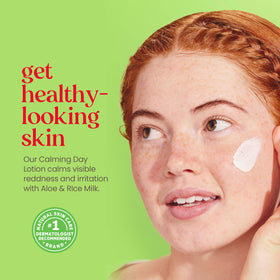Burt's Bees SPF 30 Calming Day Lotion packaging with natural elements