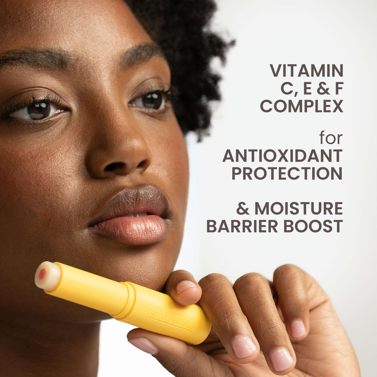 Burt's Bees support Lip Balm Sheer Plus with shea butter