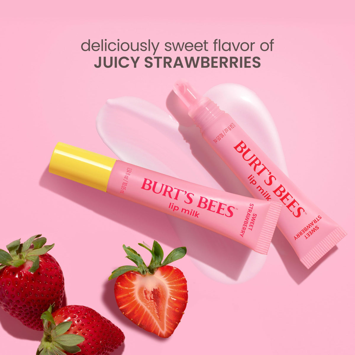 Burt's Bees Sweet Strawberry Lip Milk with natural ingredients