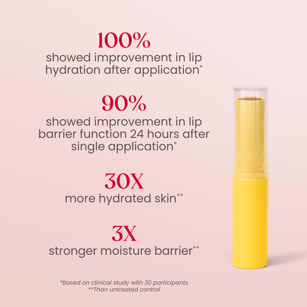 Burt's Bees Tinted support Balm Misty Mauve tube cap off