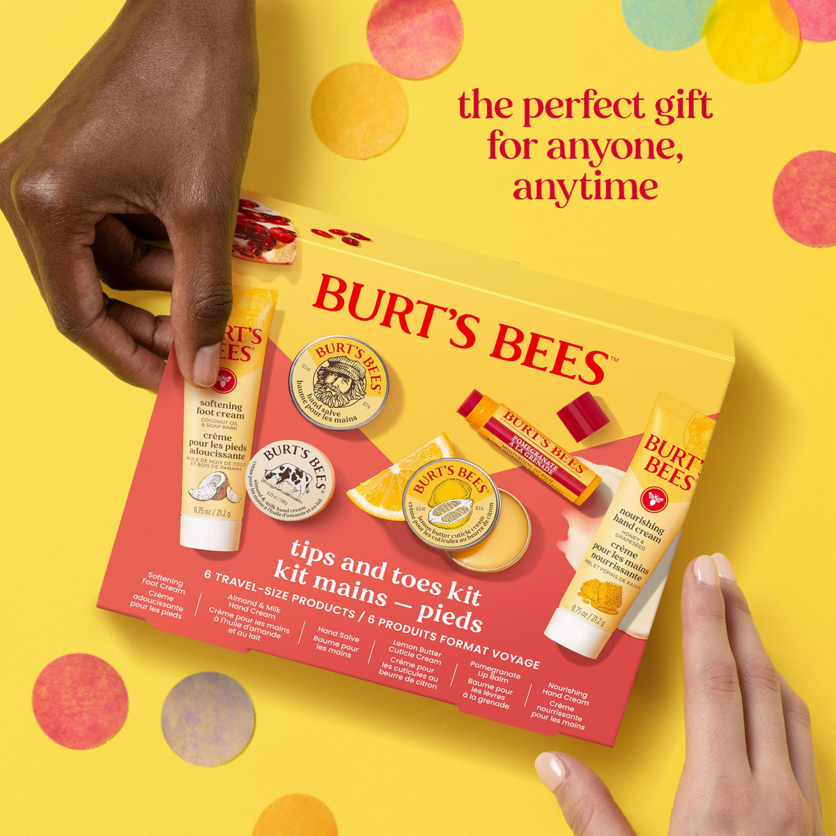 Burt's Bees Tips and Toes Kit packaging ready for gifting